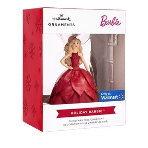 Hallmark Mattel Holiday Barbie 2022 Walmart Exclusive Christmas Holiday Ornament
